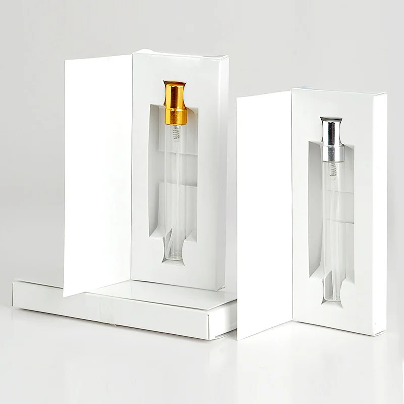 50Pieces/Lot 10ML Perfume Bottle With Customizable Paper Boxes Empty Atomizer Spray Glass Perfume Bottle 241225
