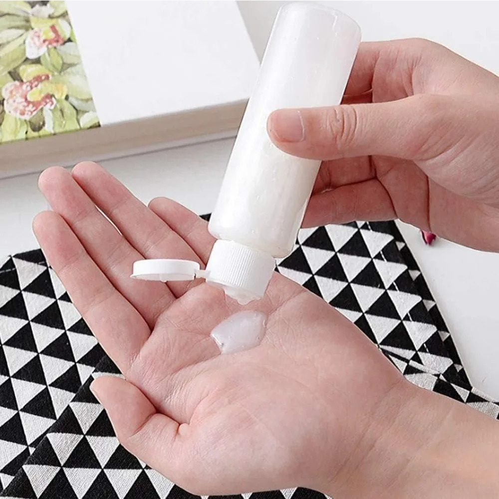 50pcs 5-100ml Plastic Empty Bottles with Flip Cap Refillable Travel Leak Proof Containers for Shampoo Liquid Body Soap Lotion 241225