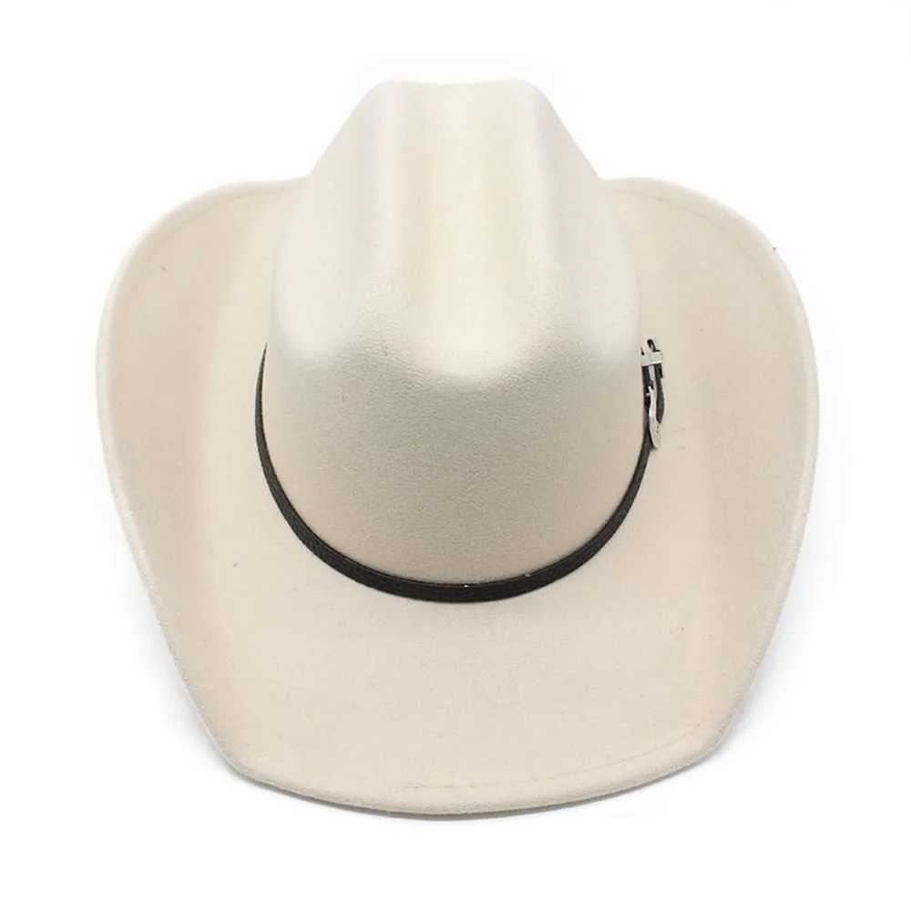 Seasonal Cowboy Hat for Men and Women Jazz Cs Wool 57-58cm Western Curve Brim Cowboy Girl Accries NZ0067 W241225
