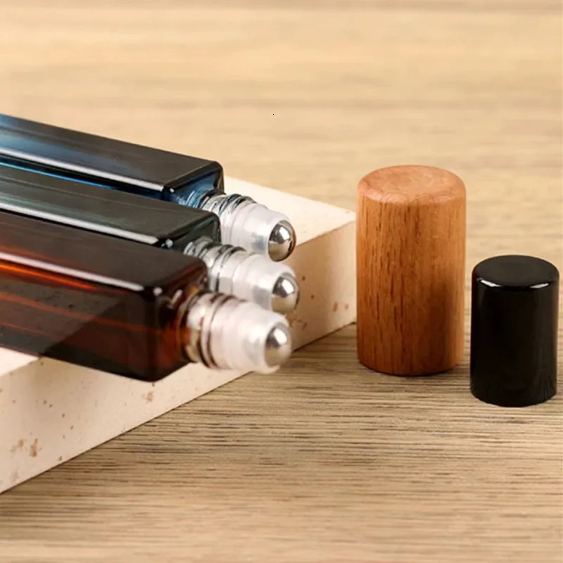 10ml Thick Glass Perfume Spray Bottle Sprayer Atomizer Travel Refillable Square Roll on Bottles Empty Essential oil bottle 241225