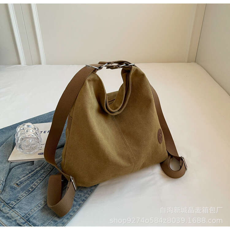 Lightweight And Fashionable For Women, New Summer Large Capacity Tote Bag, Dual-Use Backpack, Canvas Commuting Bag