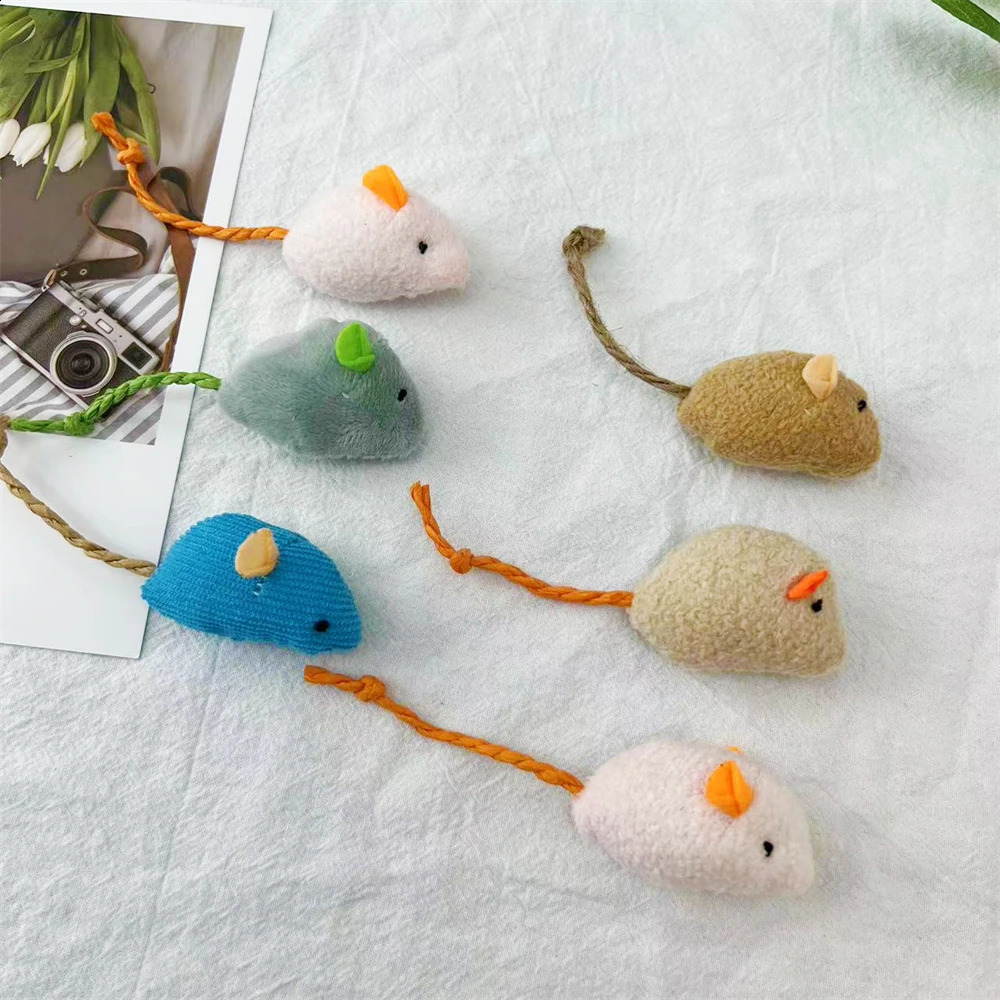 100pcs Cat Mice Toy Plush Catnip Filled Mouse for Indoor Cats and Kittens 241224