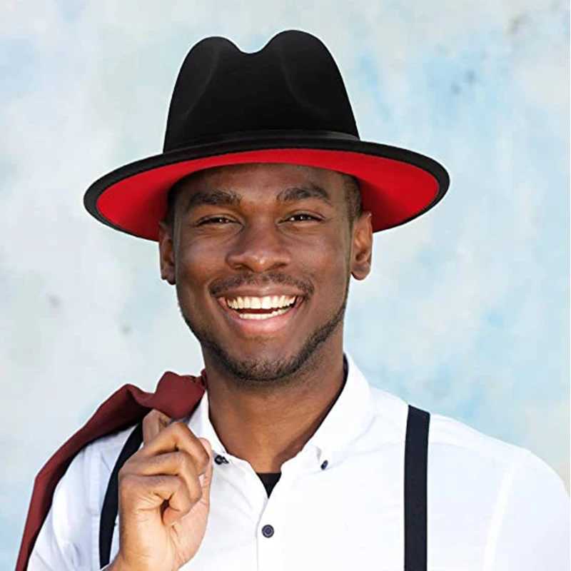 Neutral Two tone Wide Brim Fedora Hat Womens Retro Western Cowboy Hat Classic Mens British Style Jazz C Fashion Panama C W241225