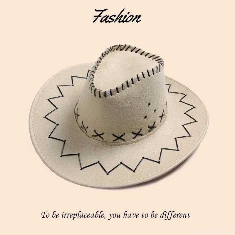Fashionable Western Cowboy Hat American Retro Nostalgic Jazz Knight Hat Mens Outdoor Vacation Sun Protection Sun Hat W241225