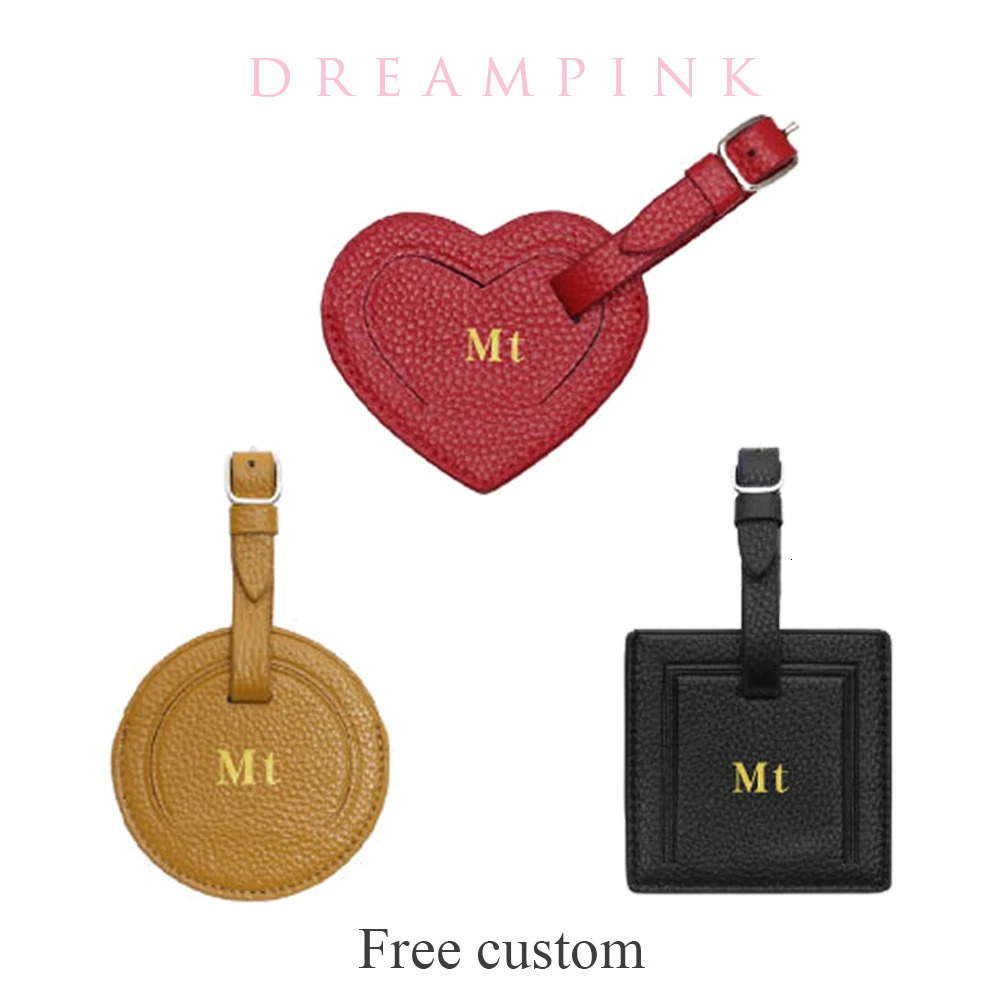 100% Genuine Leather Travel Luggage Tag Letters Cowhide Suitcase Label Tag Baggage Bag Name Address Card Holder 241225