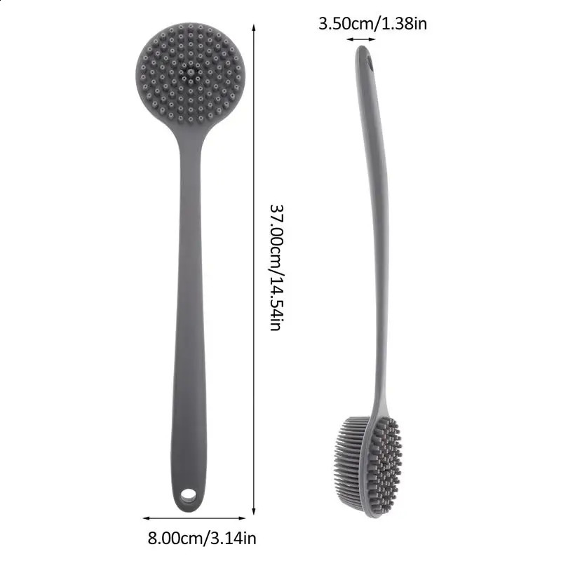 Double-Sided Silicone Bath Back Scrubber Long Handle Long Handle Body Bath Brush Mud Bath Back Scrubber 241226