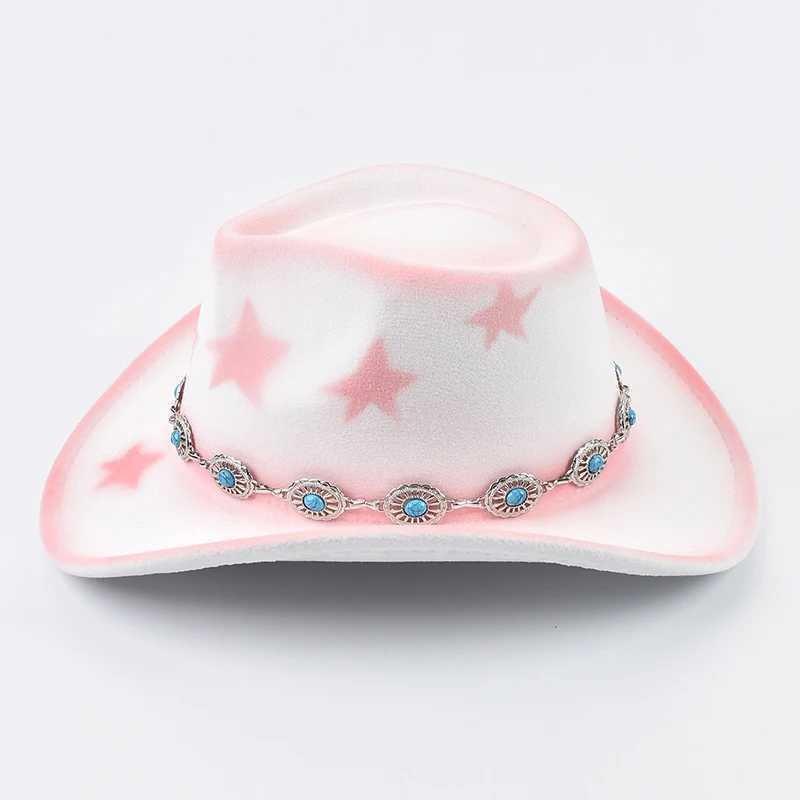 Retro Mens Cowboy Hat Retro Mens Jazz Hat Pink Womens Birtay Party Cowboy Hat W241225