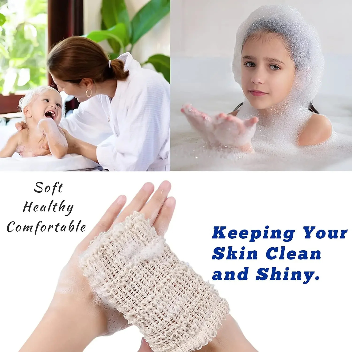 10-30 pcs Handmade Soap Saver bag Exfoliating BagsNatural Sisal Soap SaverMesh Soaps Bag with Drawstring for Bath Shower Use 241226