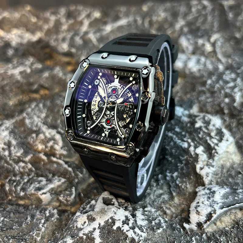 New Arrival Mens Watch Light Luxury Brand Wine Barrel dial Fashionable Night Glow Sports Watch Calendar Clock Watch L146 Z241226