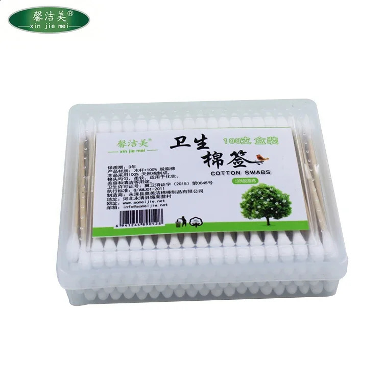 Wooden stick cotton swab children cotton swab baby ear cleaning cotton buds 241226
