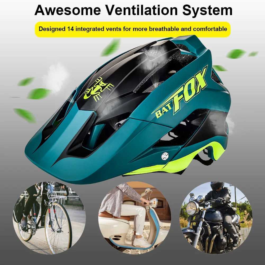 BATFOX Bike Helmet Overall Molded Mountain Road Helmet Ultralight Men Bicycle Cycling Equipment DH AM Casco Ciclismo BicicletaXJ241226