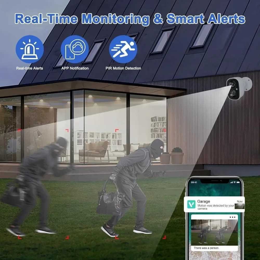 Outdoor wireless security camera indoor pet camera ports solar charging self-charging 2K camera with AI motion detection Z241224