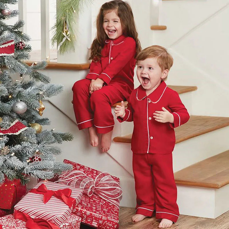 Autumn Kids Girls Clothes Sets for Boys Long Sleeve Cardigans Trousers Suits Childrens Pajamas Christmas Winter Lounge Clothing 241225