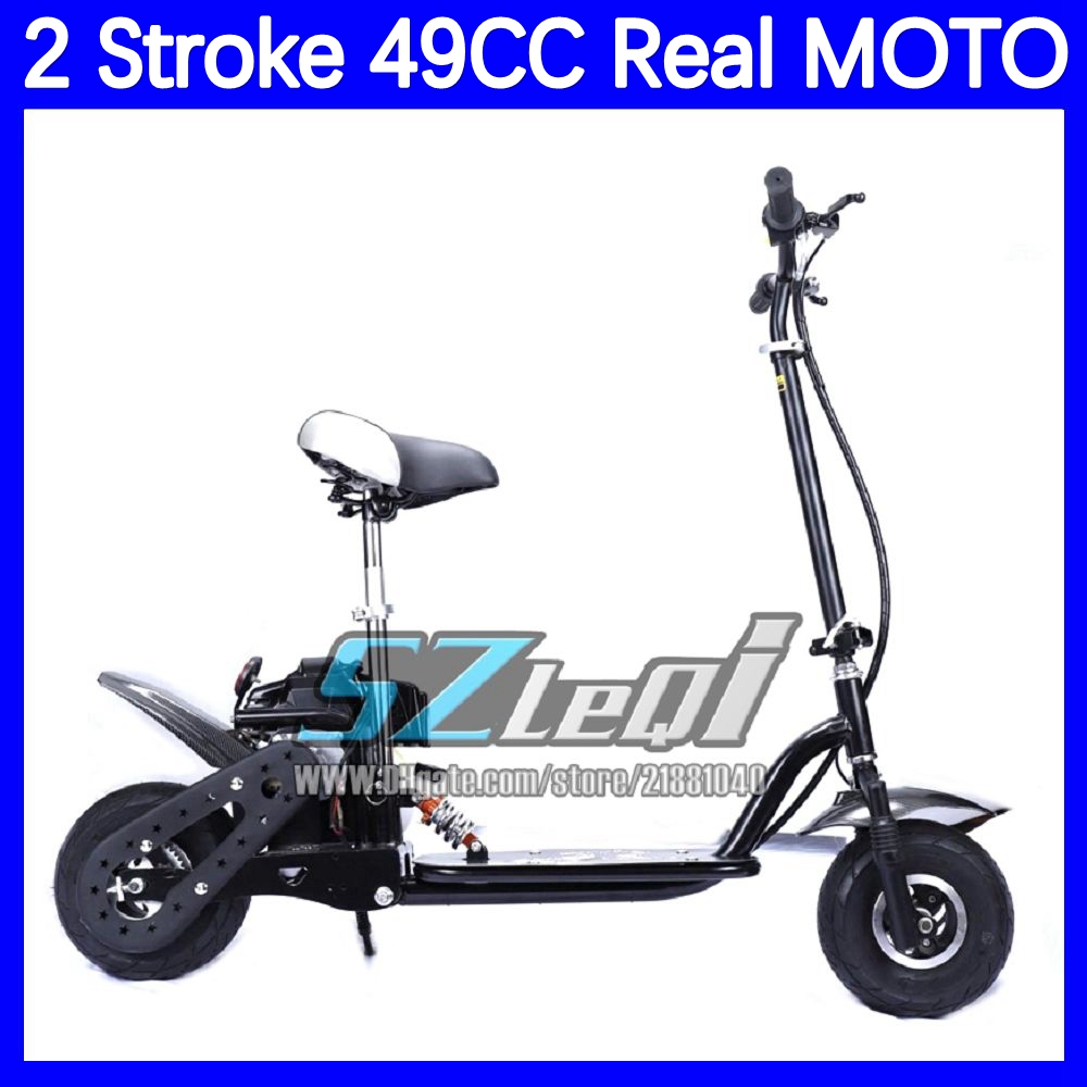 Gas Folding Men Women Adult Gasoline Black Motorcycle 49 50CC 2Stroke Engine Scooter Toy Plaything Knickknack Play Game Motorbike Racing MOTO Bike Bir
