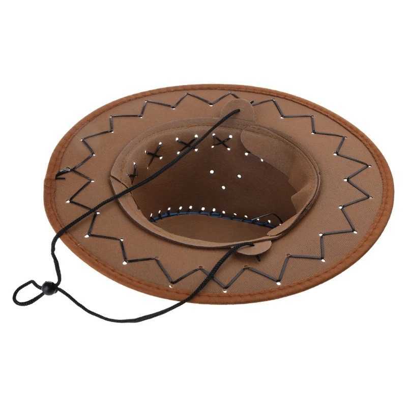 652F Simple Neutral Childrens Cowboy Hat Fashion Suede Western Cowboy Hat Role Playing Hat W241225