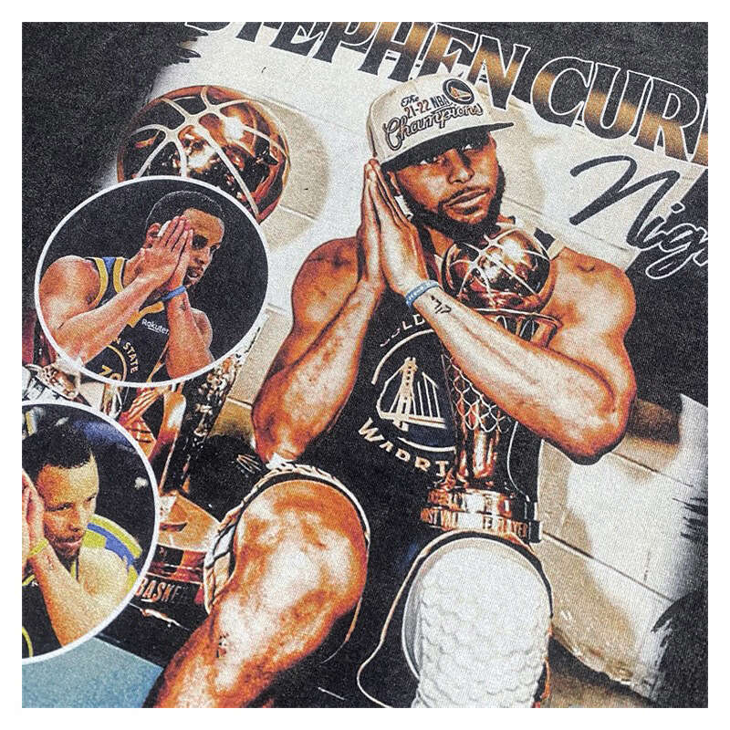 American Street Curry Summer Short sleeved T-shirt Loose Washed Old Fashion Brand Men's and Women's Top