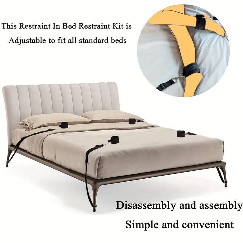 BDSM Bed Restraints Bondage Set Wrist Restraints Kit Adjustable Handcuffs Ankle Cuff Bed Bondage Straps 18 Sex Erotic Sex Toys 241226