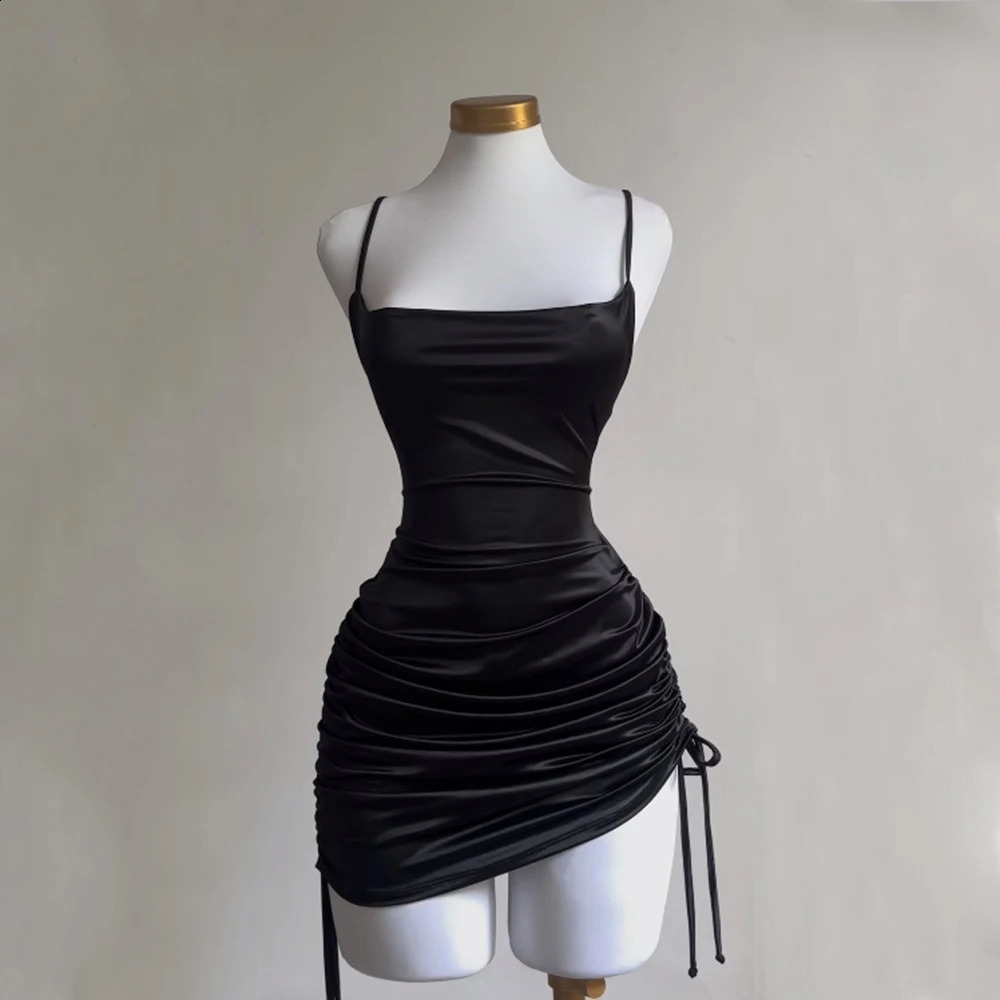 Europe and the United States explosive cross-border dress summer high sense lace-up sexy halter spice bag hip skirt 241226