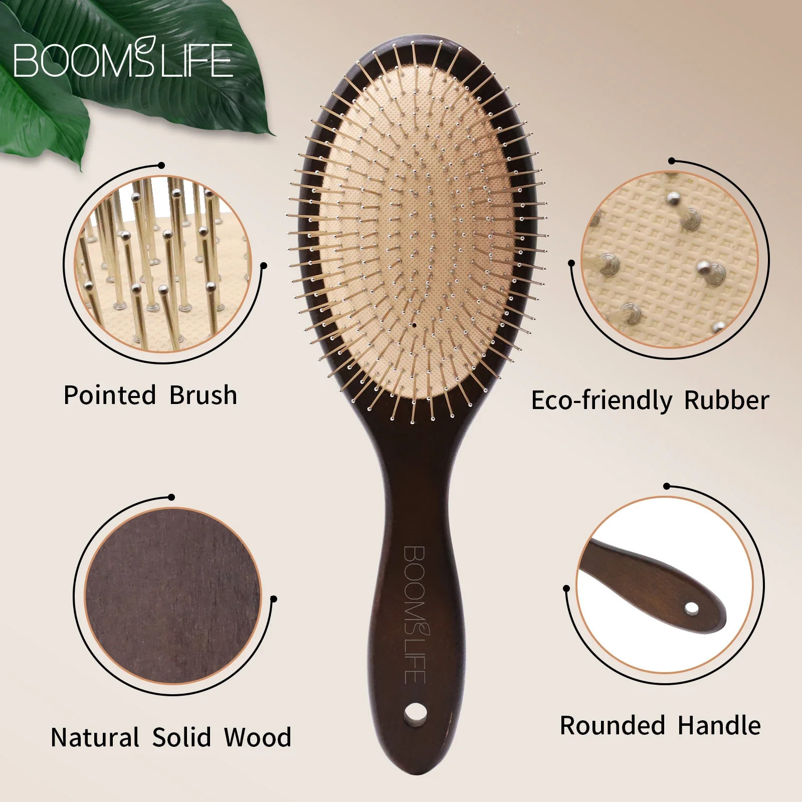 Head Massage Brush Steel Hair Brush Wood HairBrush With Steel Needle Scalp Airbag Hair brush For Hair Combing 241225