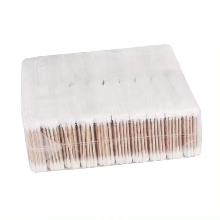 High Quality 100Pcs Wooden Bamboo Swabs Disposable Biodegradable Cotton Swabs Sticks Baby Ear Cotton Buds Q Tips Cotton Swabs 241226
