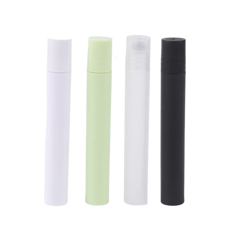 10ml ball bottle Empty Perfume Roll Roller Ball Bottle Plastic Stainless Steel Liquids Oil Container Refillable Bottles Holders 241225