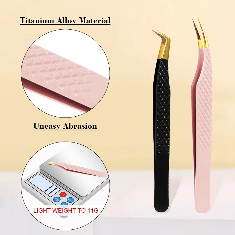 1PCS 3-4 Fiber Tip Eyelash Extension Tweezer Volume Isolation Precise Lash Tweezers Nano Technology Eyebrow Tweezers Makeup 241223