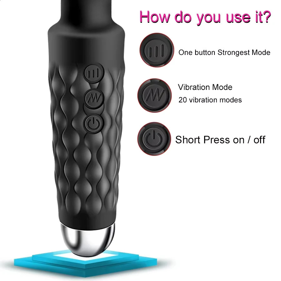 Powerful Magic Wand Vibrators for women Clitoris Stimulator AV Stick G Spot Massager Female Masturbator Sex Toys Woman w241226