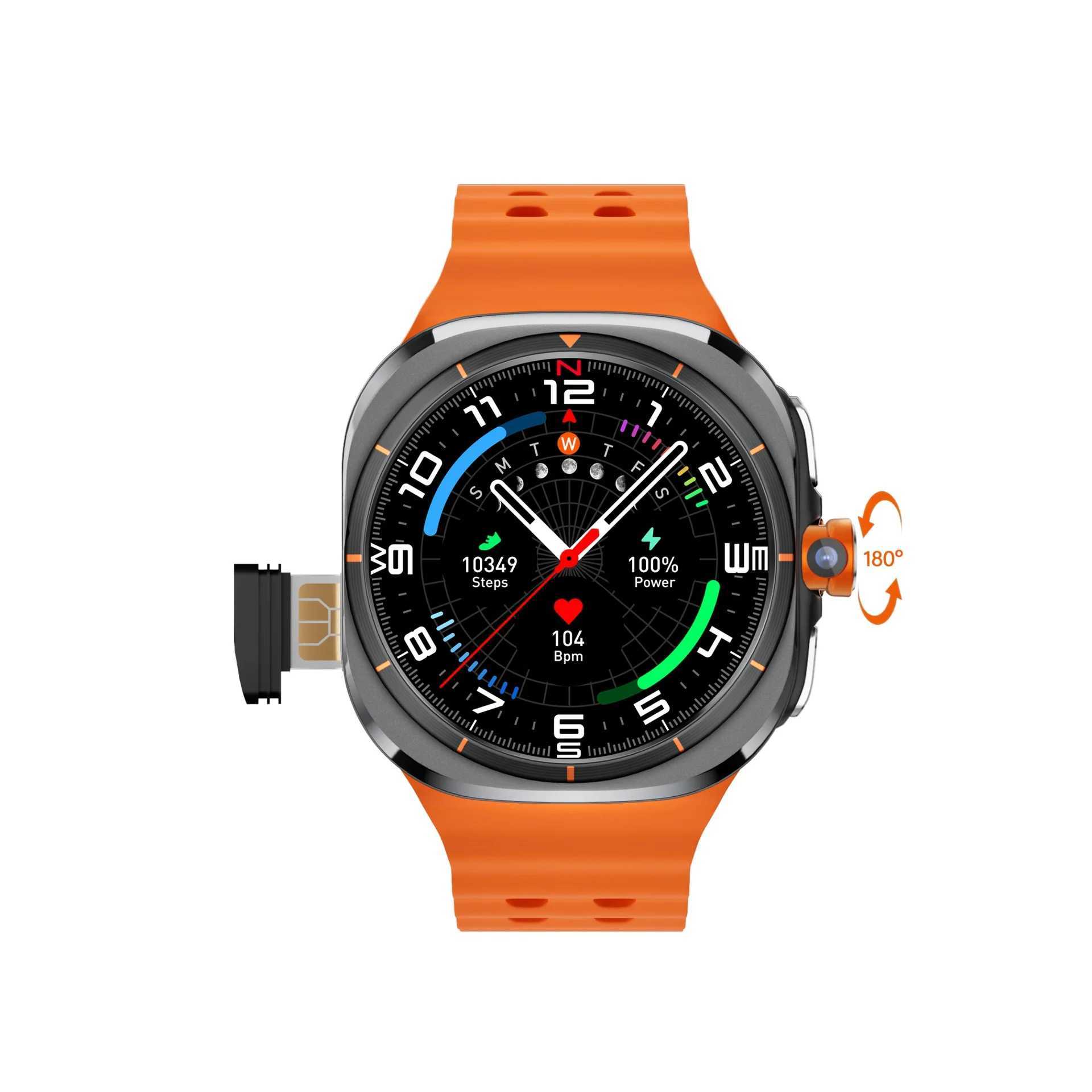 2025 Watch 7 Ultra Smart Watch Android 8.1 OS Smartwatch GPS WIFI Rotary 800W Camera 4G Global Calling Amoled Screen NFC Clock X241226