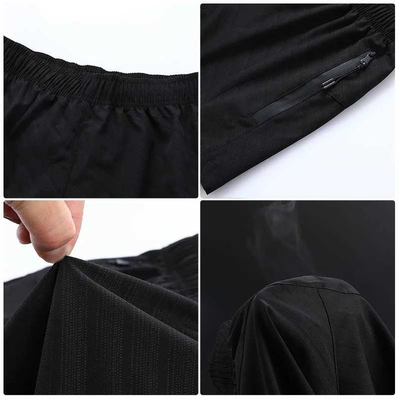 2 in 1 Men Running Sweatpants with Zipper Pockets Jogging Athletics Sweat Shorts Fitness Double Legging Short PantsXJ241226