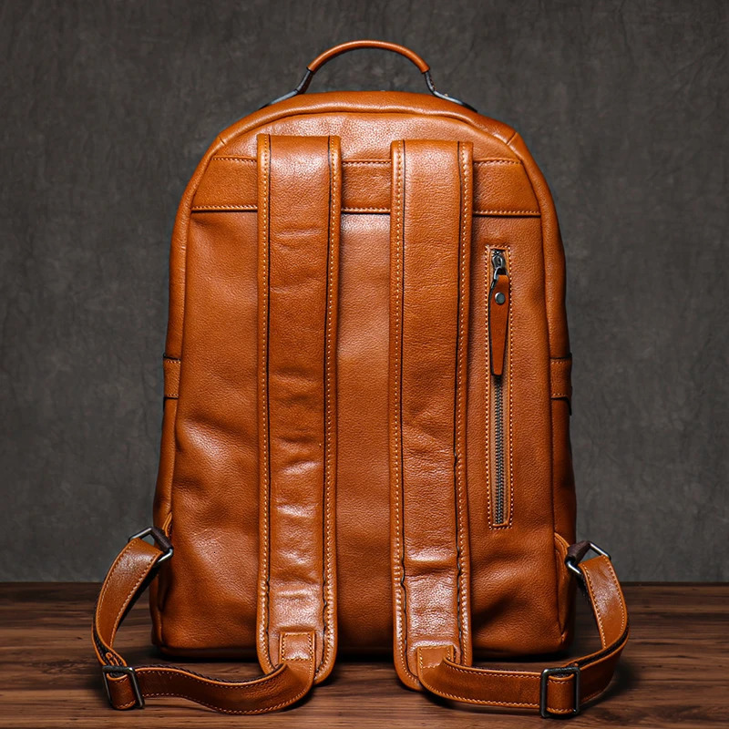 ROOG High Quality Backpack Mens Real Leather Business Knapsack Women Schoolbag weekends Travel Computer Bags For 16 Inch Laptop 241225
