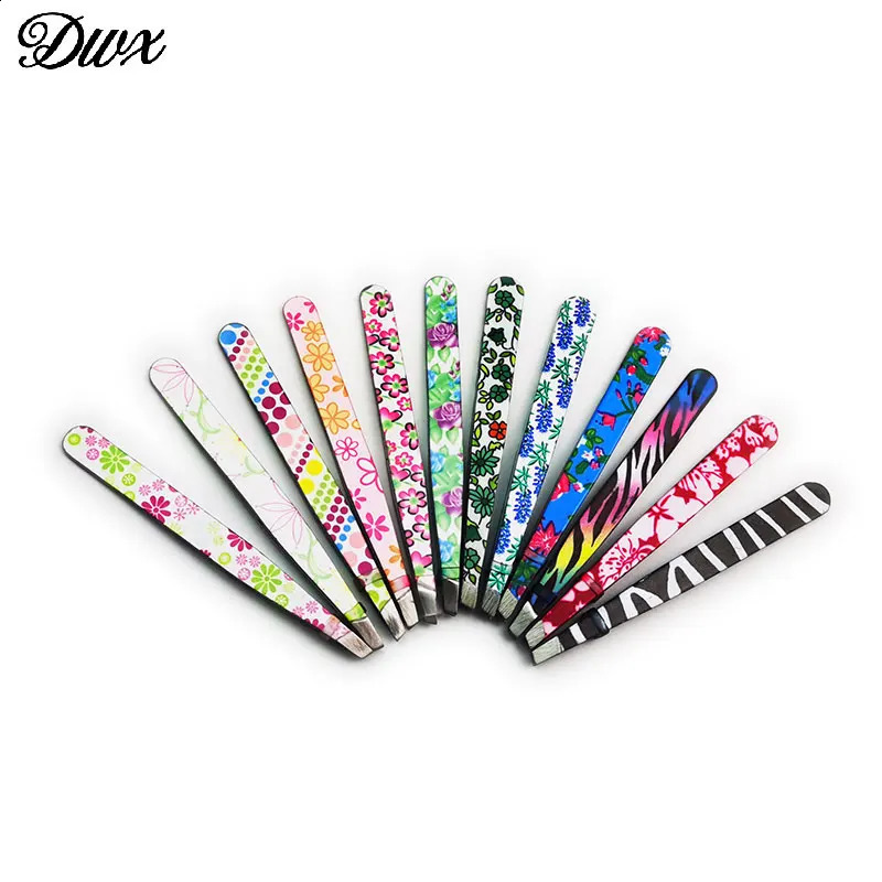 12 pcs/lot Eyebrow Tweezers Clamp Pincet Eyelash Stainless Steel Tongs Clip factory power Makeup Tools wholesale 241223