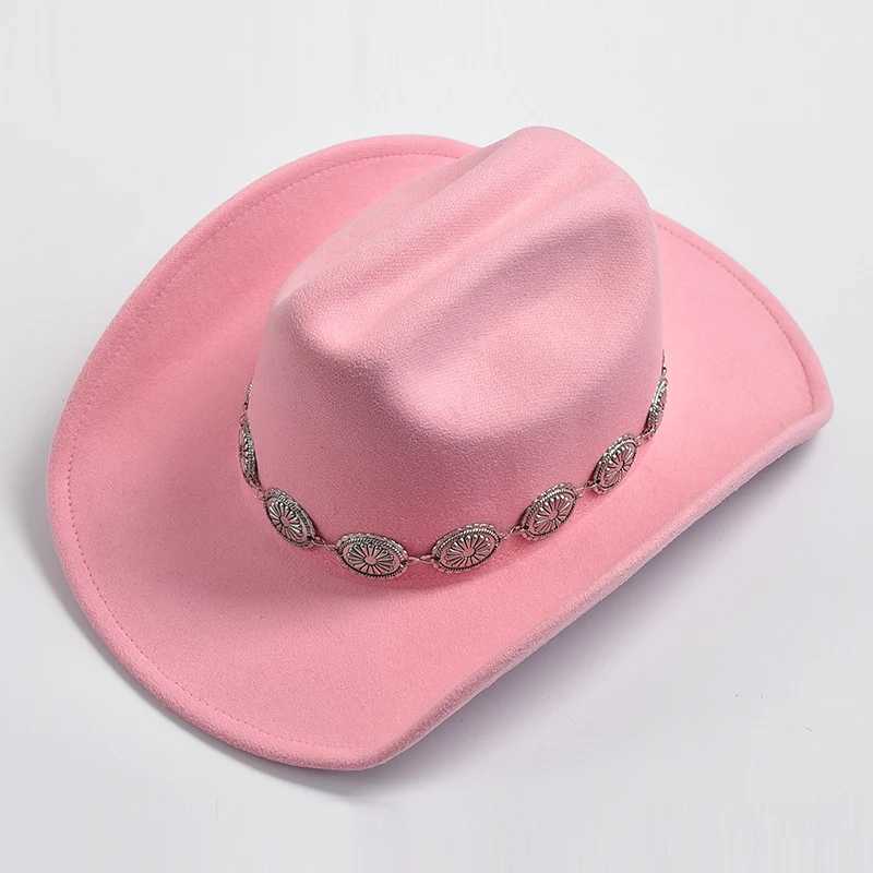 New Pink Womens Cowboy Hat Cowboy Style Photo Prop Jazz Hat Party Dr. C Sombrero Hombre W241225