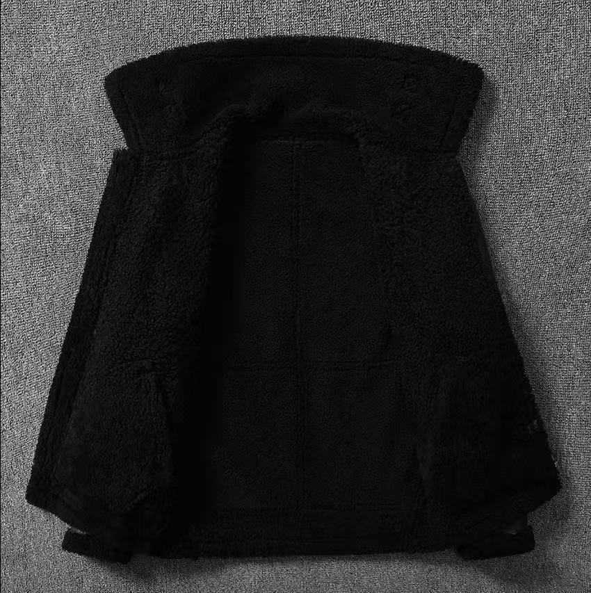 Mens Genuine Leather Pilot Jacket, B3 Bomber, Sheepskin Wool, Winter Warmth, Rock Style