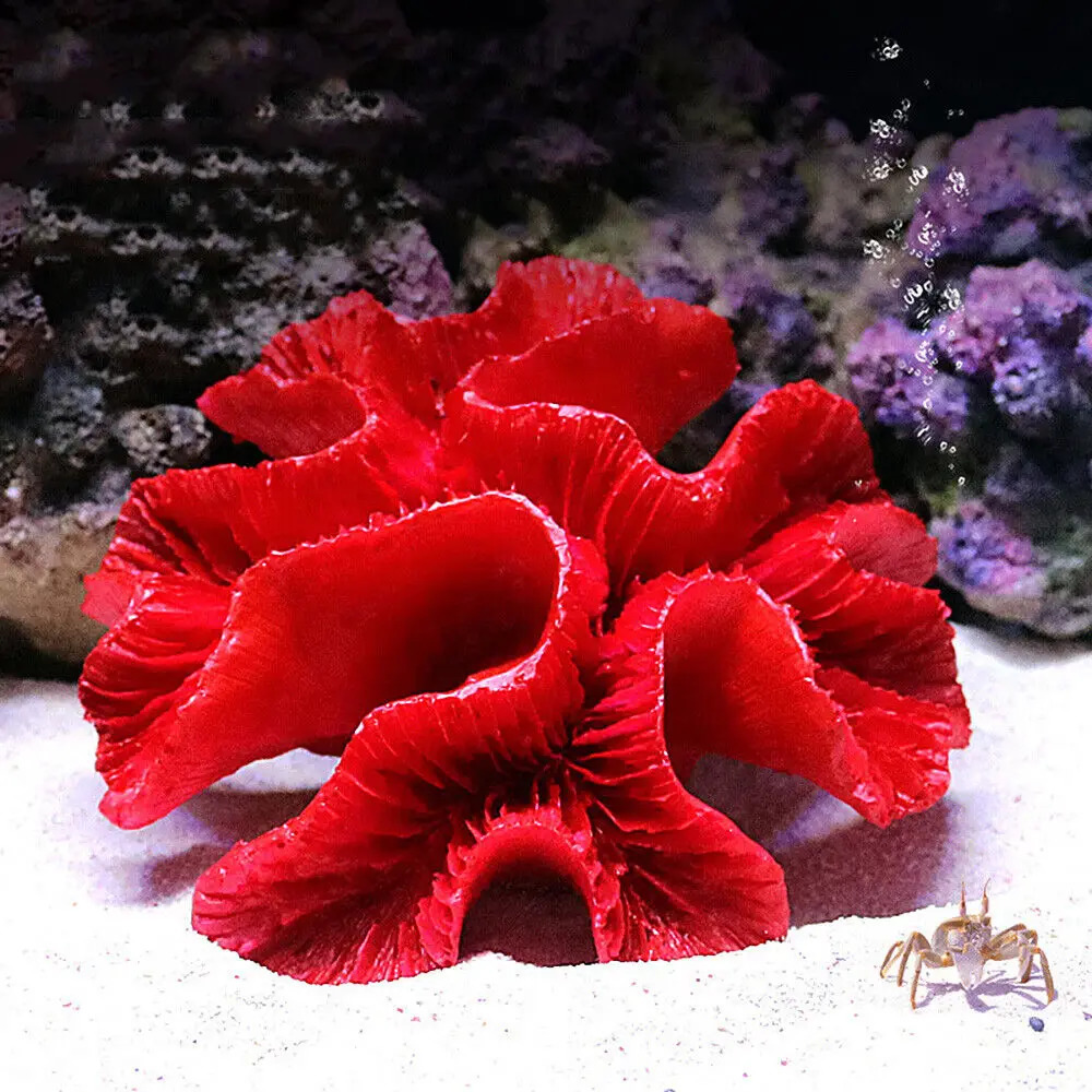 Artificial Red Coral Reef Aquarium Ornament Fish Tank Resin Landscaping Scenery 241225