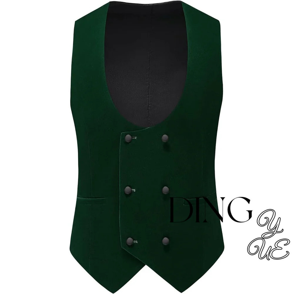 Formal Business Velvet Wedding Mens Vest Suit Waistcoat Sleeveless Jacket Custom Made Slim Shawl Lapel Groom Double Breasted 241224Z
