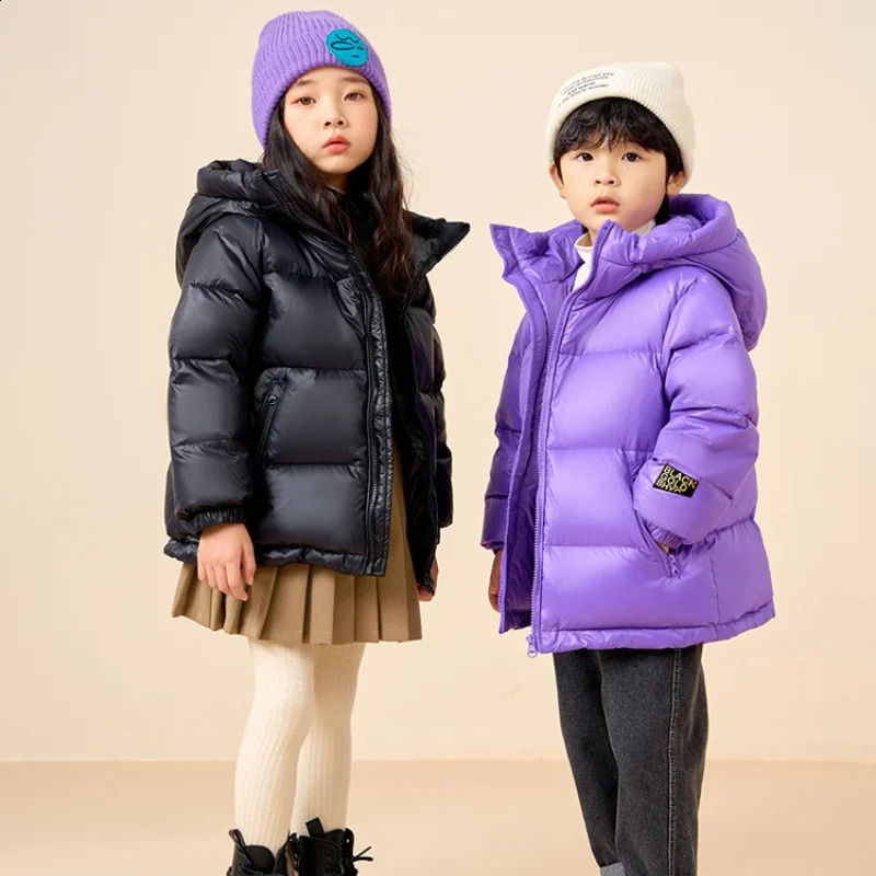 Childrens down Jacket Winter Black Gold Standard ParentChild White Duck Men Girls and Children Thickened 241225