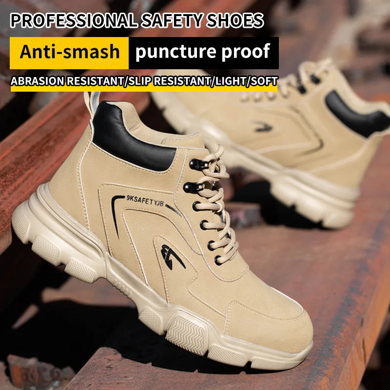 Work Safety Shoes Men Safety Boots Anti-smash Anti-stab Work Shoes Sneakers Steel Toe Shoes Male Work Boot Indestructible 241226