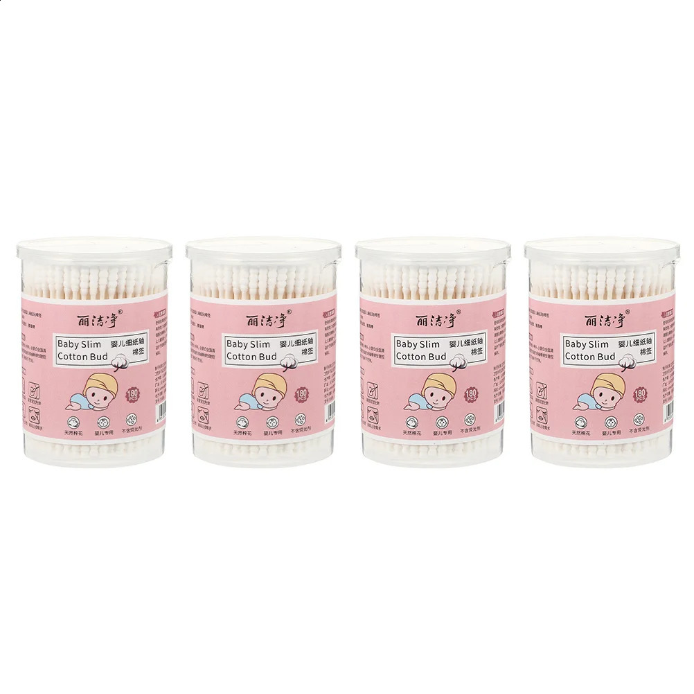 4 Boxes Cotton Swab Baby Swabs Care Buds Cleaning Tool for Double-ended Ear Multi-purpose Sticks 241226