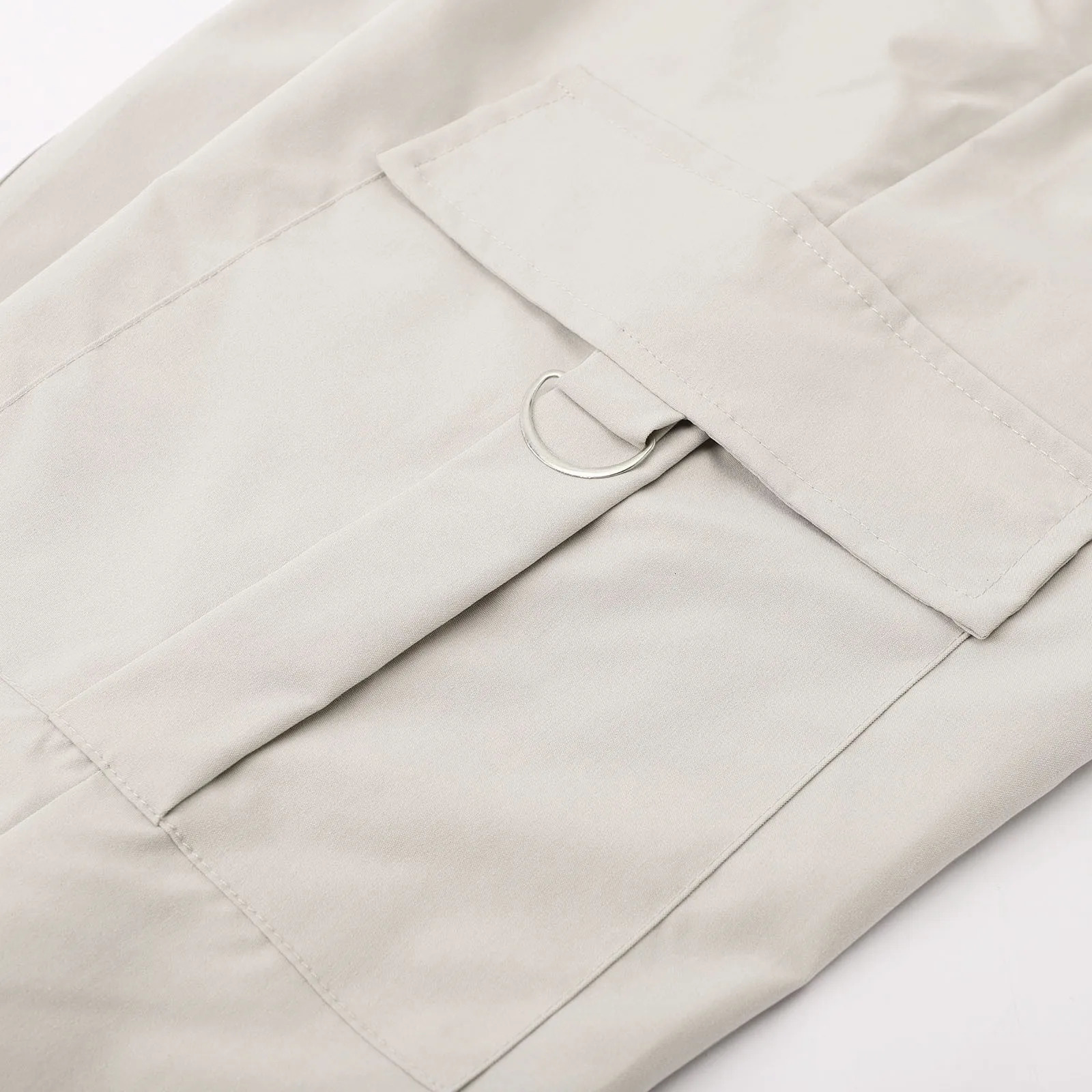 Womens Casual Pants Elastic Waist Fashion Straight Leg Trouser With Pockets Solid Color Loose Daily Long Trousers Cargo 241225