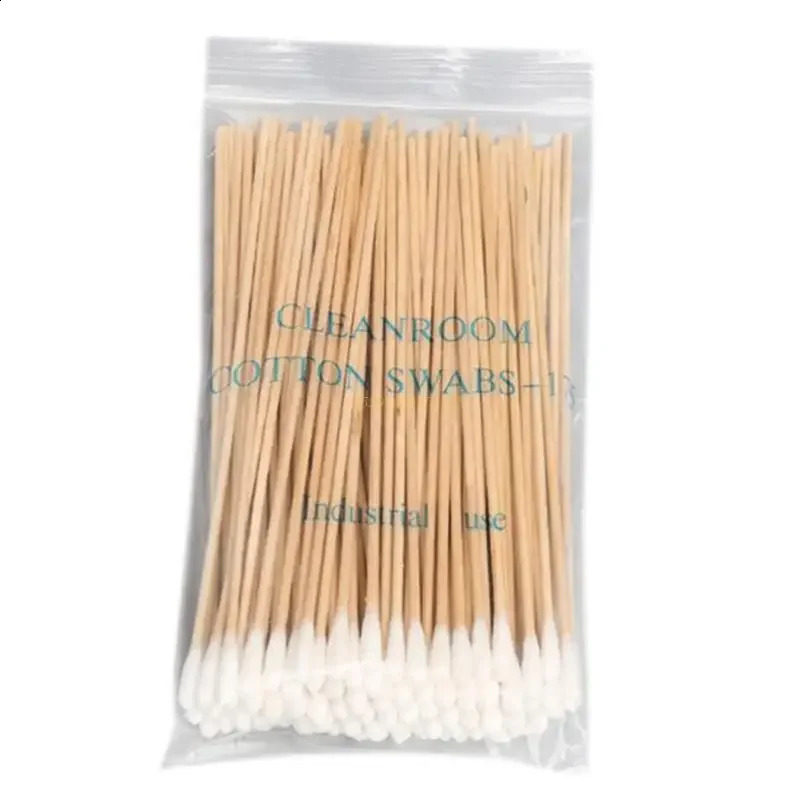 Sdotter 100/200Pcs Swabs 6 Long Wood Handle Sturdy Cotton Applicator Swab Q-tip Drop 241226
