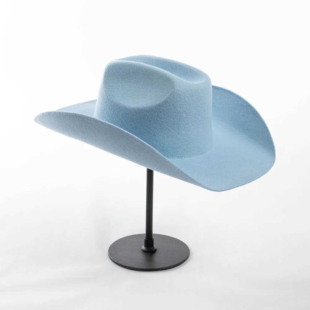 Pink% Wool Cowboy Hat Womens Fedora Party Cowboy Hat Outdoor Sunshine Warm Hat Cave Hat W241225