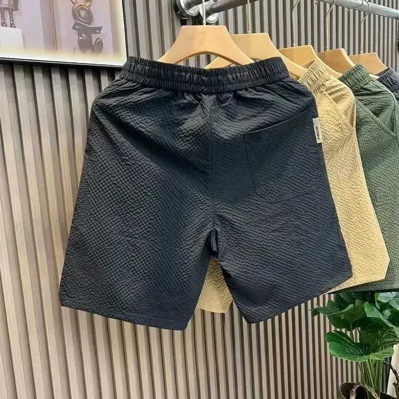 Summer casual shorts loose cut pants soft and fast drawstring sports straight leg pants ultra-thin solid color W241226