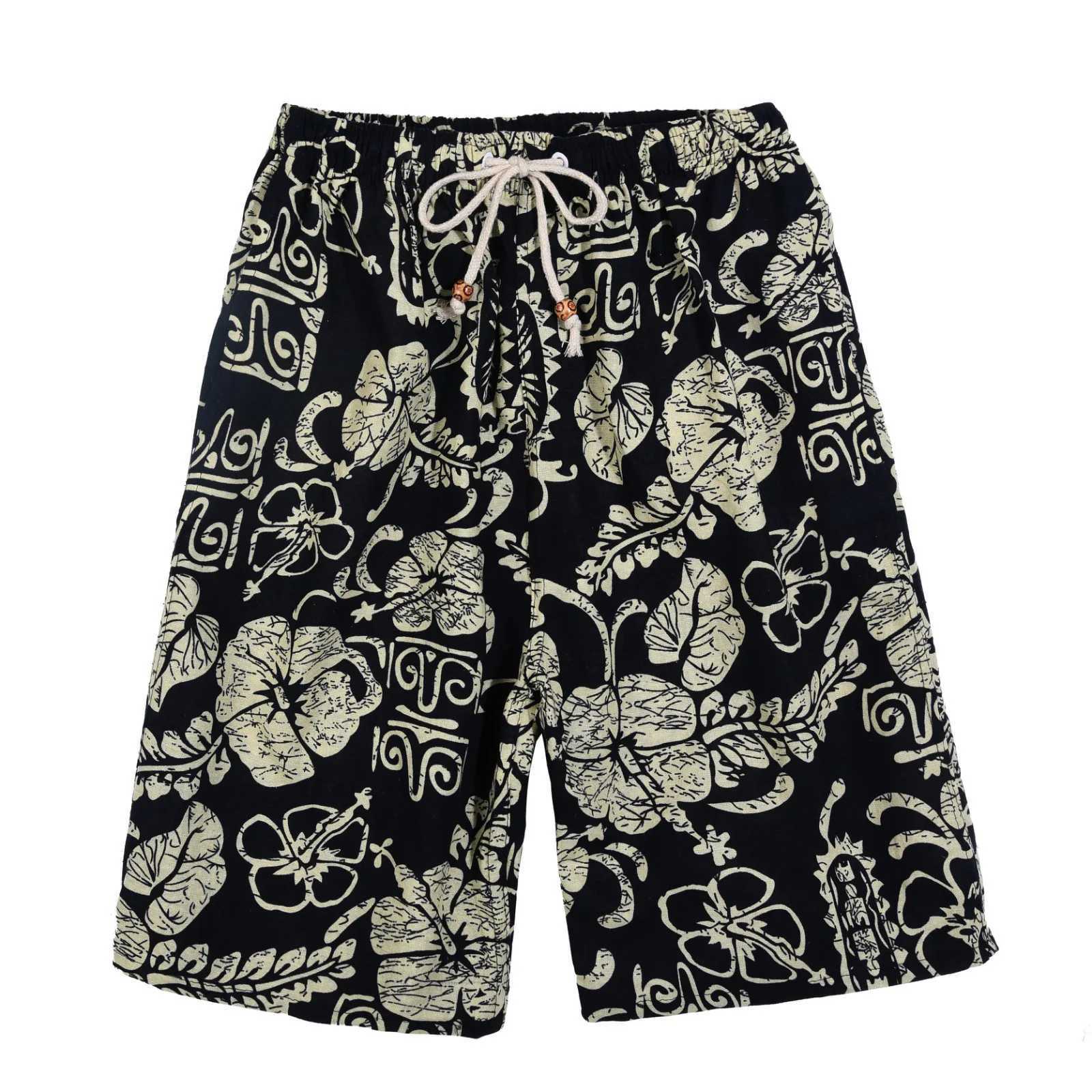 Mens beach shorts personality printing 2020 summer thin section breathable comfort casual mens linen shorts large size 5XL W241226