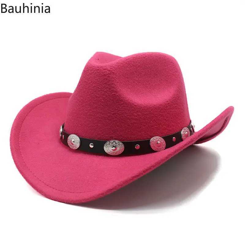 UV Retro Western Mens Cowboy Hat Winter Wide Brown Felt Fedoras Hat Cowboy Girls Church Womens Hat W241225