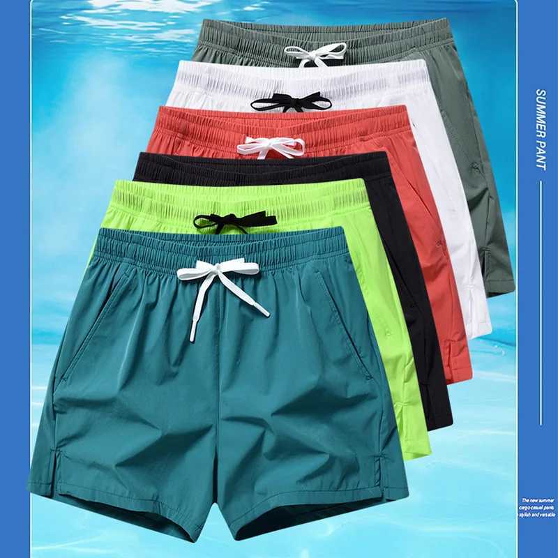 Shorts Mens Summer Short Pants Loose Sports Stretch Three Pants Speed Dry Beach Pants Solid Color Comfortable Running ShortsXJ241226