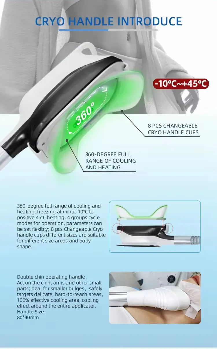 4 In 1 Cryopolysis Fat Removal Body Shaping Slimming Ems Muscle Stimulator Body Contouring RF Skin Tightening Cryo Slimming Weight Loss 40k Cavitation