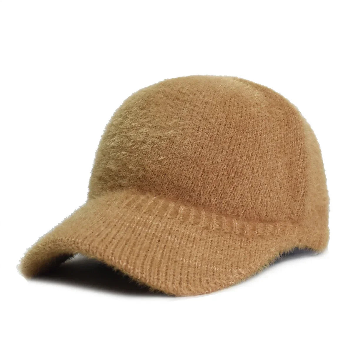 Fashion Fluffy Baseball Cap Men Women Knitted Warm Winter Solid Color Casual Elegant Hairy Fluff Hat Gorras De caps 241226