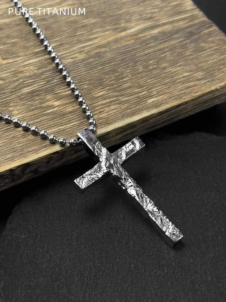 Pure Cross Pendant Handmade Mirror Jewelry Grade Polished Premium Feeling Couple American Pendant Hip Hop Sweater Chain 241220