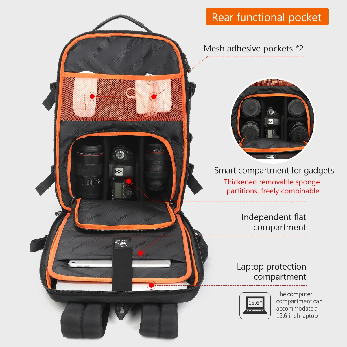 Warranty Backpack Men Camera Backpack 14 15.6inch Laptop Backpacks Drone Package Waterproof Cover Travel Backpack Bags 241225