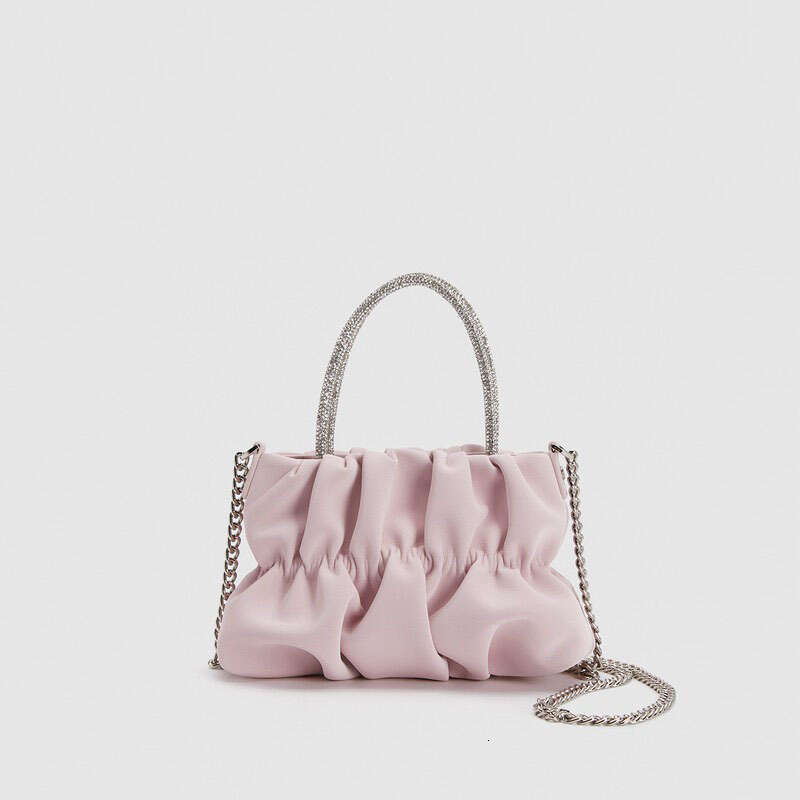 Water Dia Handheld Shoulder For Women's Summer New Style, Ladies' Socialite Party Wrinkled Cloud Chain Crossbody Bag